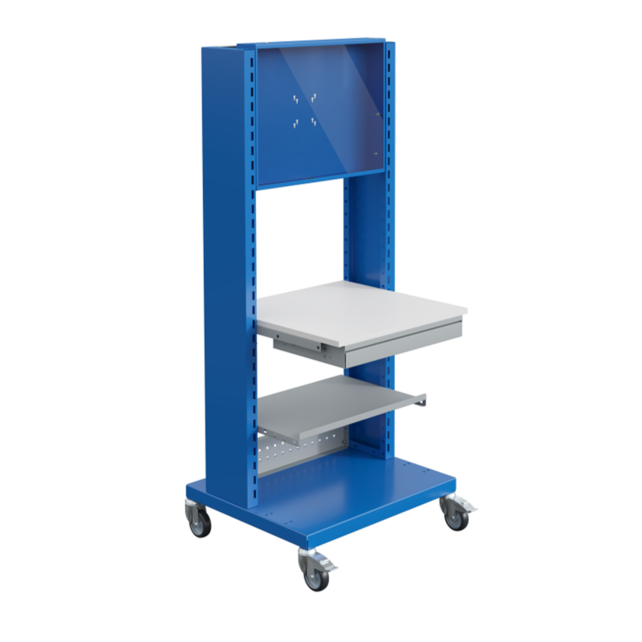 DIGIT Computerarbeitsstation mit Bildschirmgehäuse, 746 mm breit, mit Nivellierfüßen