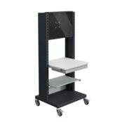 DIGIT computerwerkstation met schermkast, 746 mm breed, op stelvoeten