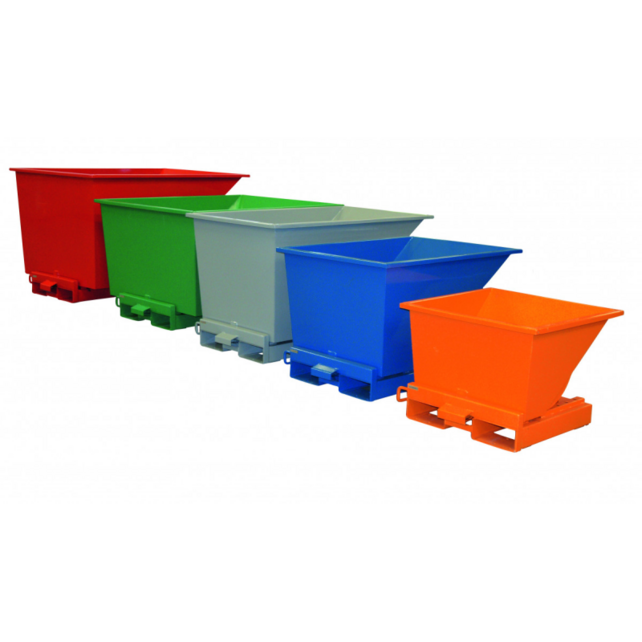 Benne basculante TIPPO 600 L – 2000 kg – Bleu RAL 5019