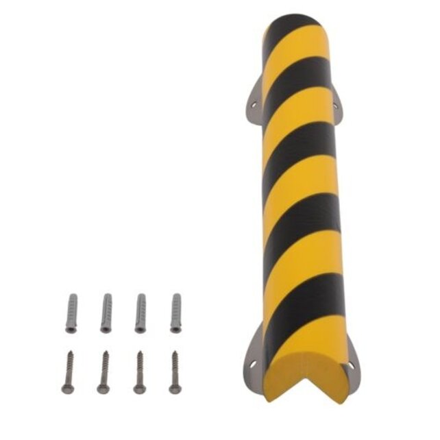 Kit de protection d’angle en mousse PU Type A+ – 1 m – Jaune / noir