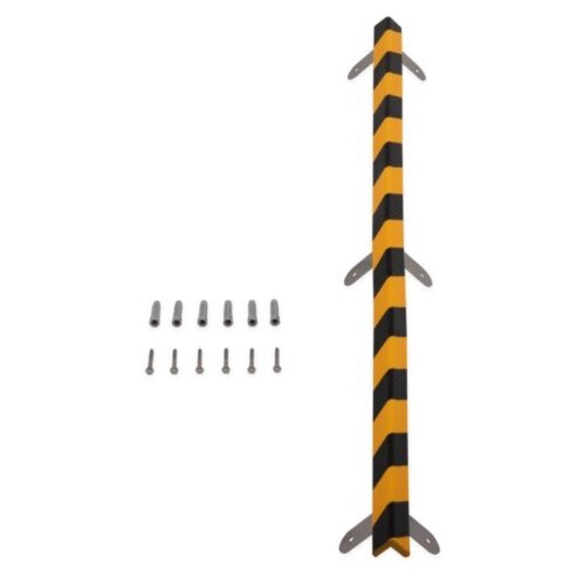 Kit de protection d’angle en mousse PU Type E – 1 m – Jaune / noir – autoadhésif