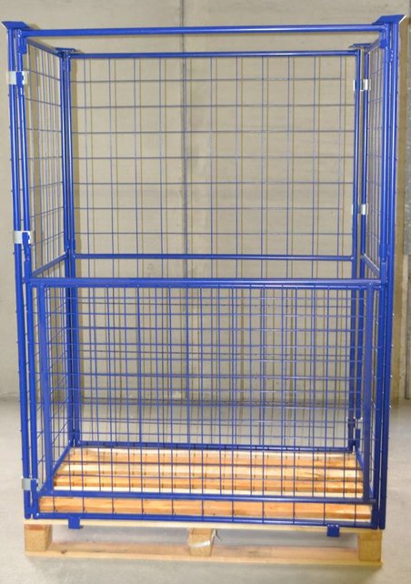 Gitteraufsatzrahmen für Paletten H1600mm, klappbar, Palettenrand, Containeraufsatz