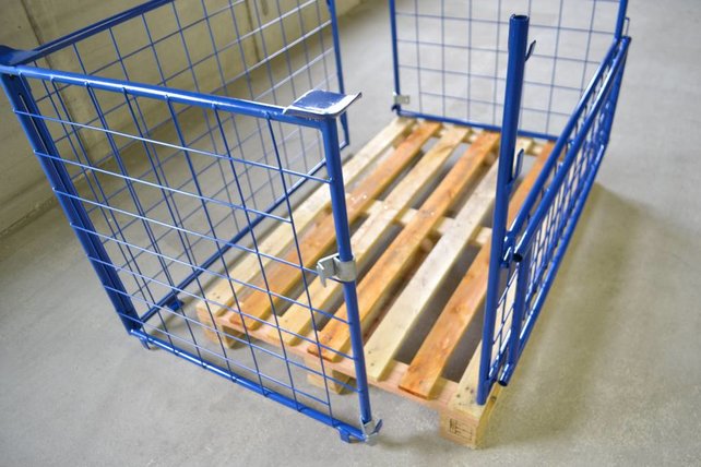 Palettenaufsatzrahmen klappbare Konstruktion stapelbar 1000 mm (1200x800) | RAL5010 | 1000 kg