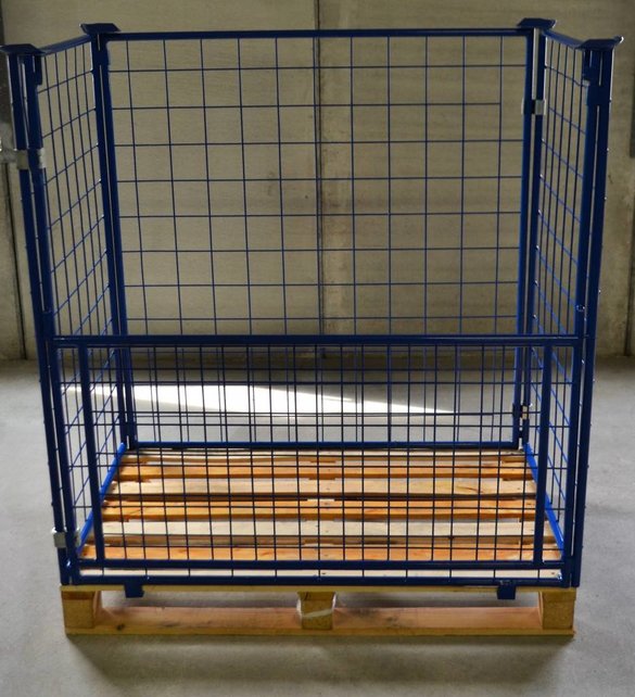 Palettenaufsatzrahmen klappbare Konstruktion stapelbar 1000 mm (1200x800) | RAL5010 | 1000 kg
