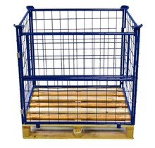 Steel pallet collar with folding gate 1000 mm (1200x800) | RAL5010 | 1000 kg