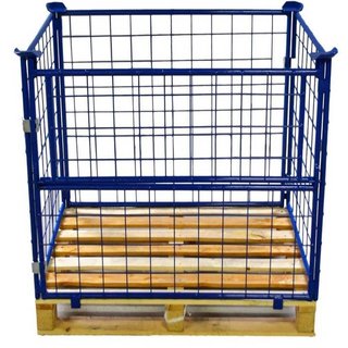 Palettenaufsatzrahmen klappbare Konstruktion stapelbar 1000 mm (1200x800) | RAL5010 | 1000 kg