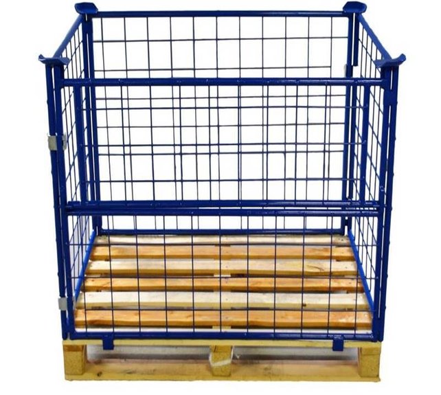Palettenaufsatzrahmen klappbare Konstruktion stapelbar 1000 mm (1200x800) | RAL5010 | 1000 kg