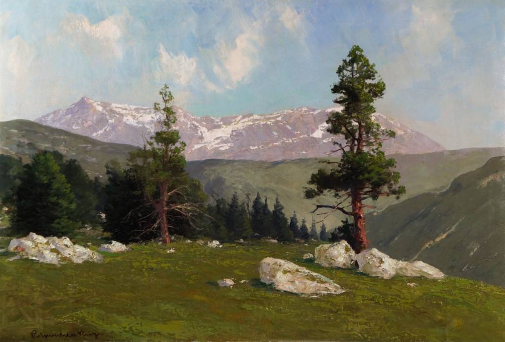 Karl Rohwedder-Ruge (1865 - 1940) » Öl-Gemälde Naturalismus Alpen Hamburger Maler