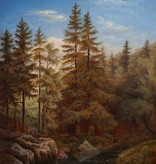 Maler des 19. Jahrhunderts » Öl-Gemälde Dresdner Romantik Wald Landschaft