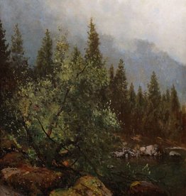 Robert Schultze (1828 - 1910) » Öl-Gemälde Realismus Alpen Landschaft Düsseldorfer Malerschule süddeutsche Malerei