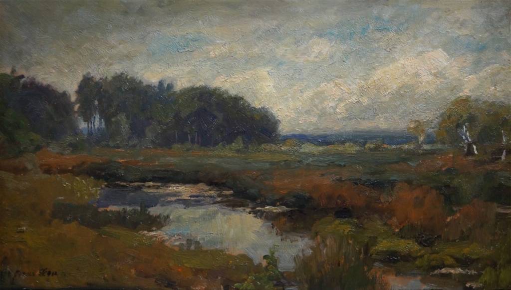 Oscar Leu (1864 - 1942) » Öl-Gemälde Impressionismus Landschaft Münchner Malerschule süddeutsche Malerei Landschaft süddeutsche Malerei