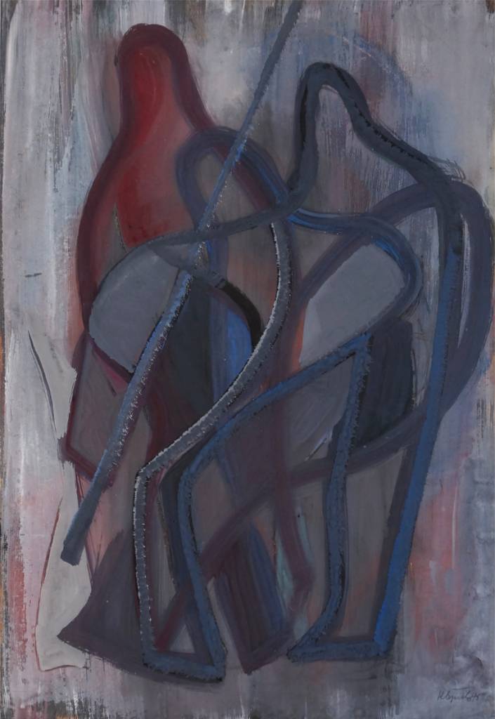 Franz Klopietz (1908 - 2003) » Gemälde Gouache Nachkriegskunst Moderne Informel abstrakte Malerei