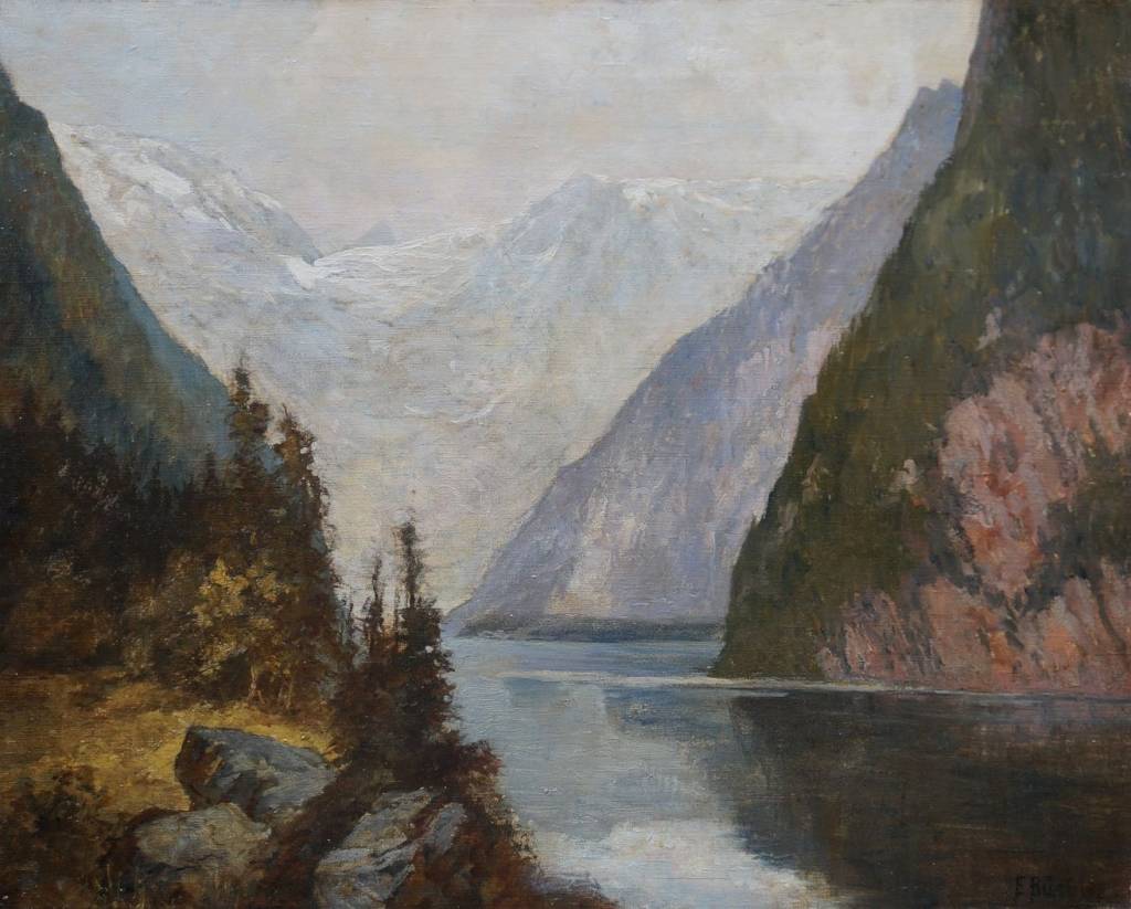 Eduard Büchler (1861 - 1958) » Öl-Gemälde Impressionismus Jugendstil  Landschaft Alpen Königssee Berchtesgaden