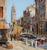 Peter Scheer (Maler des 20. Jahrhunderts) » Öl-Gemälde Spätimpressionismus italienische Stadtansicht Venedig