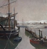 Alexander Essfeld (1874 - 1939)» Öl-Gemälde Marinemalerei norwegische Landschaft Düsseldorfer Malerschule Meer Winterlandschaft