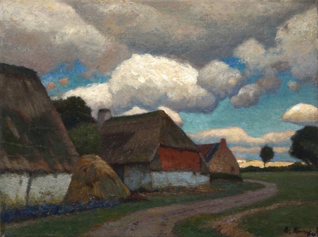 Eugen Kampf (1861 - 1933) » Öl-Gemälde holländische Landschaft Düsseldorfer Malerschule