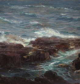 Nikolaus Davis (1883 - 1967) » Öl-Gemälde Meer Brandung Küstenlandschaft Münchner Malerschule