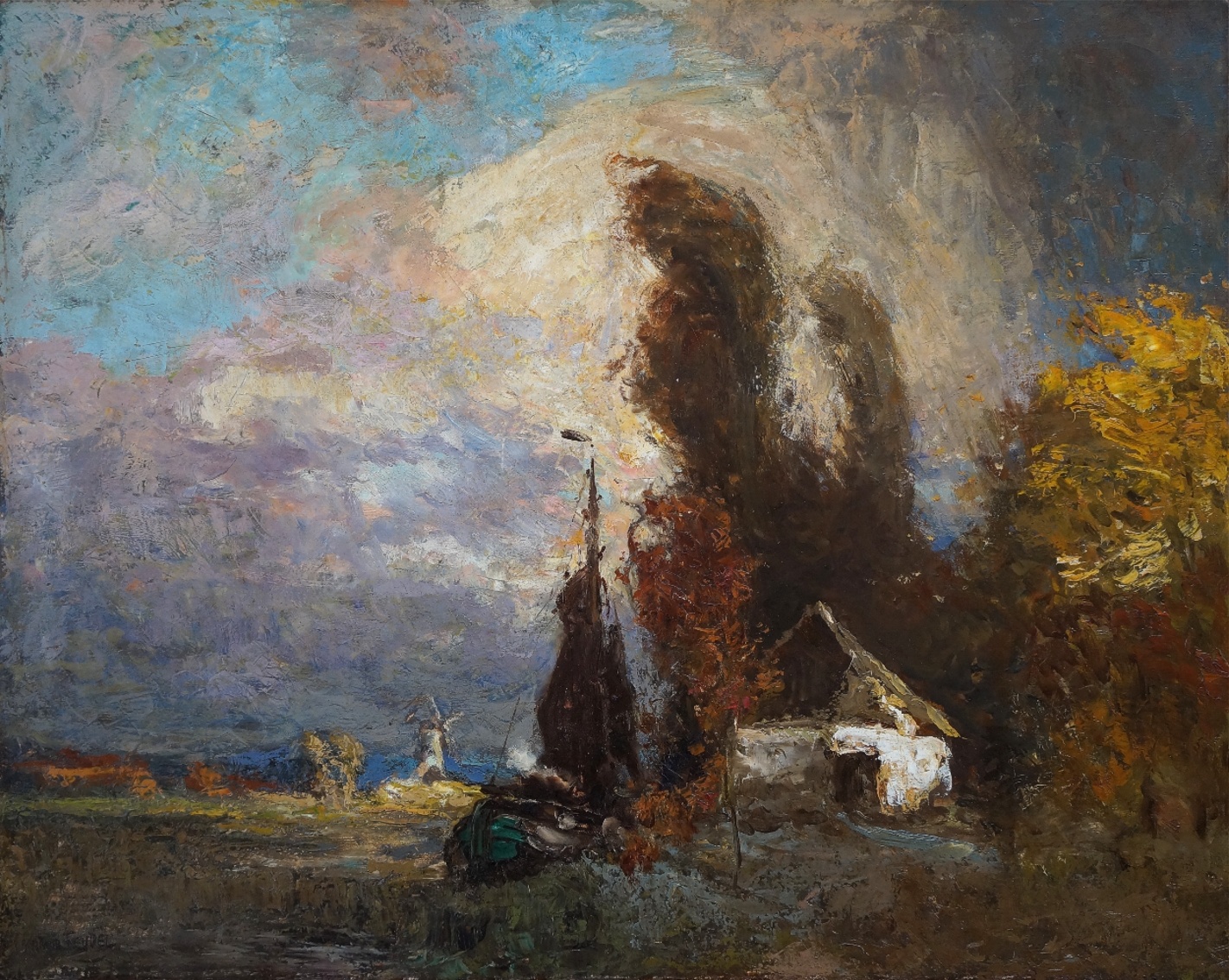 Jahreszeiten - Herbst Arthur Feudel (1857 - 1929) » Öl-Gemälde Impressionismus Landschaft