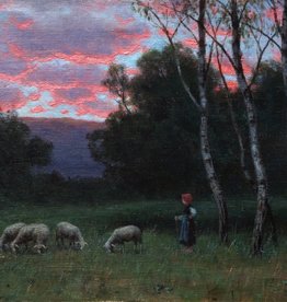 August Splitgerber (1844 - 1918) » Öl-Gemälde Schafe LandschaftMünchner Malerschule Süddeutsche Malerei