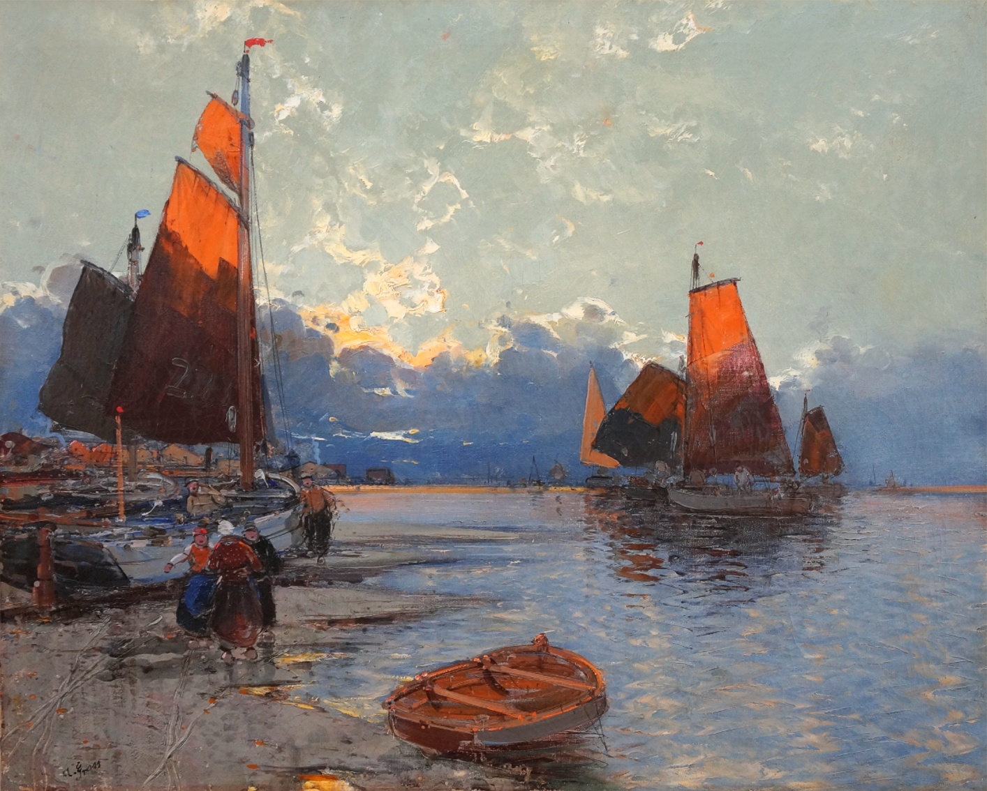 Georg Fischhof (1849-1914) » Öl-Gemälde Meer Küstenlandschaft Wiener Maler österreichische Schule