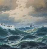 Max Jensen (1866 - 1931) » Öl-Gemälde Meer Seestück stürmische See Schiff Marinemalerei