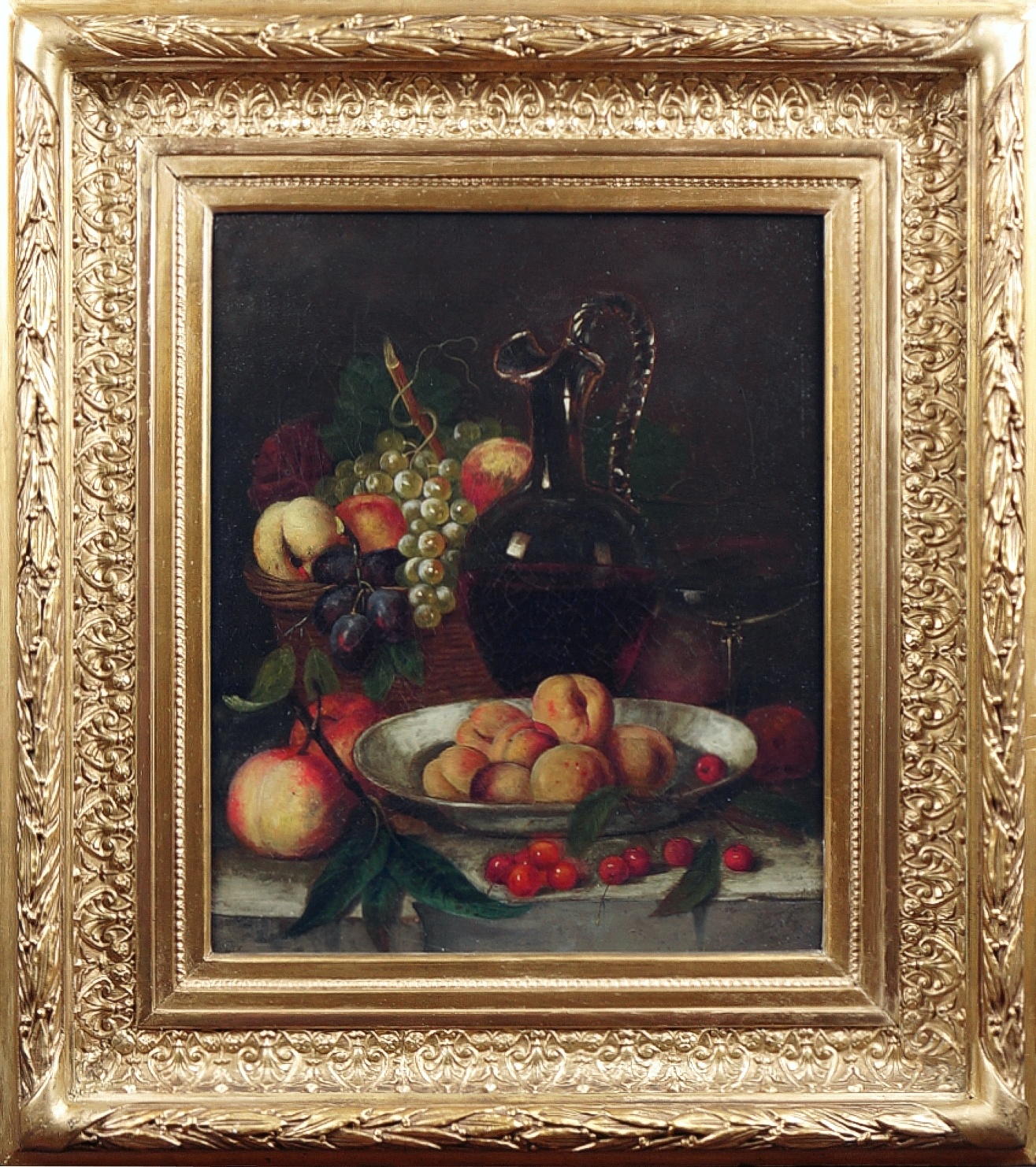 Josef Correggio (1810 - 1891) » Öl-Gemälde Obst Früchte Stillleben Biedermeier Münchner Maler