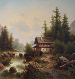 Anton Pick (1840 - nach 1902) » Öl-Gemälde Spätromantik Österreich Alpen Landschaft österreichische Schule Landschaftsgemälde