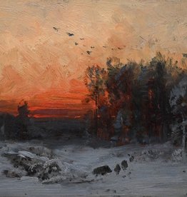 Arthur Thiele (1841 - 1919) » Öl-Gemälde Impressionismus Winter Wald Landschaft