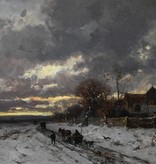 Adolf Stademann (1824 - 1895) » Öl-Gemälde Spätromantik Landschaftsmalerei Winter Winterlandschaft Schnee Schneelandschaft  - Künstler der Münchner Schule