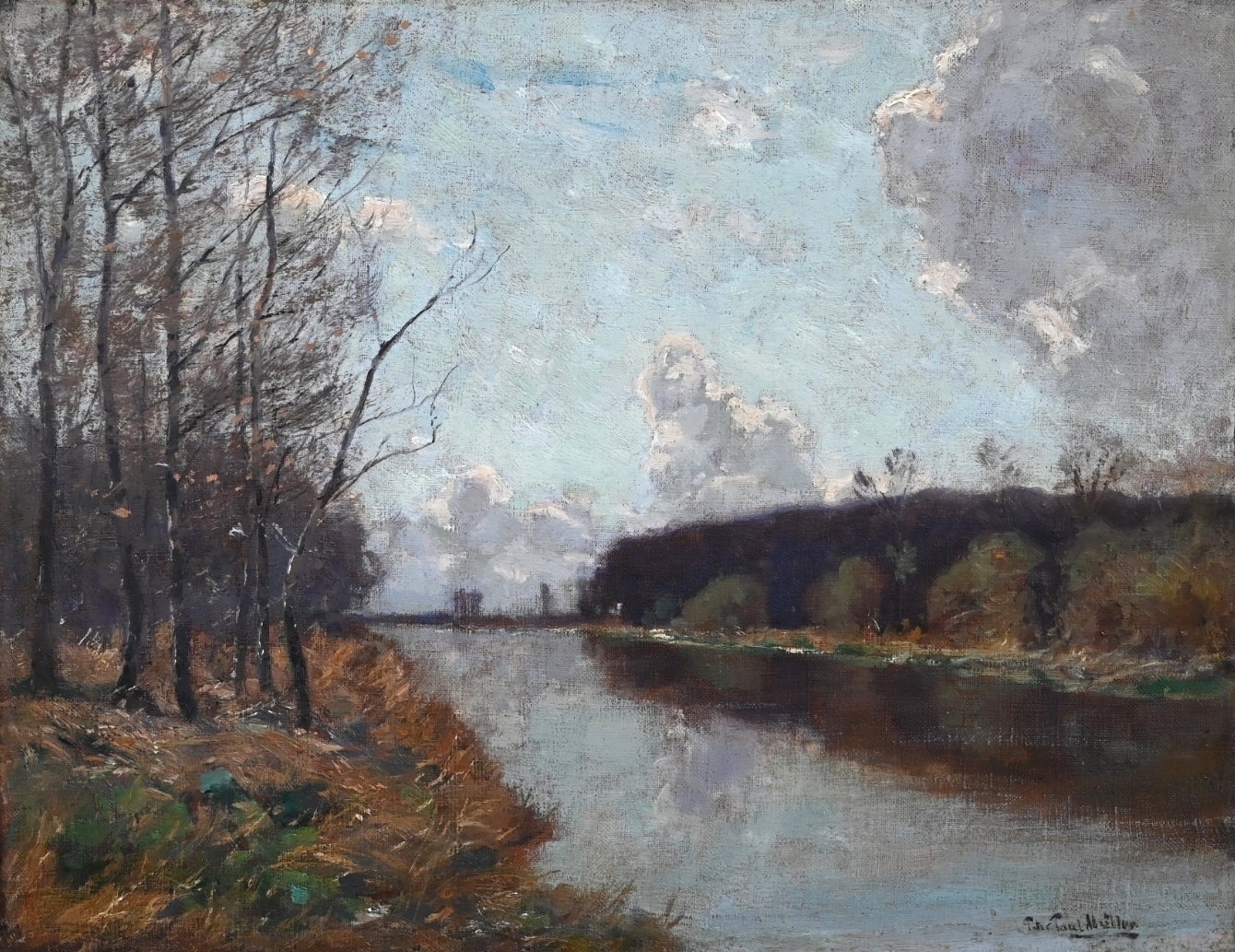 Peter Paul Müller (1853 - 1930) » Öl-Gemälde Impressionismus Landschaft Münchner Malerschule