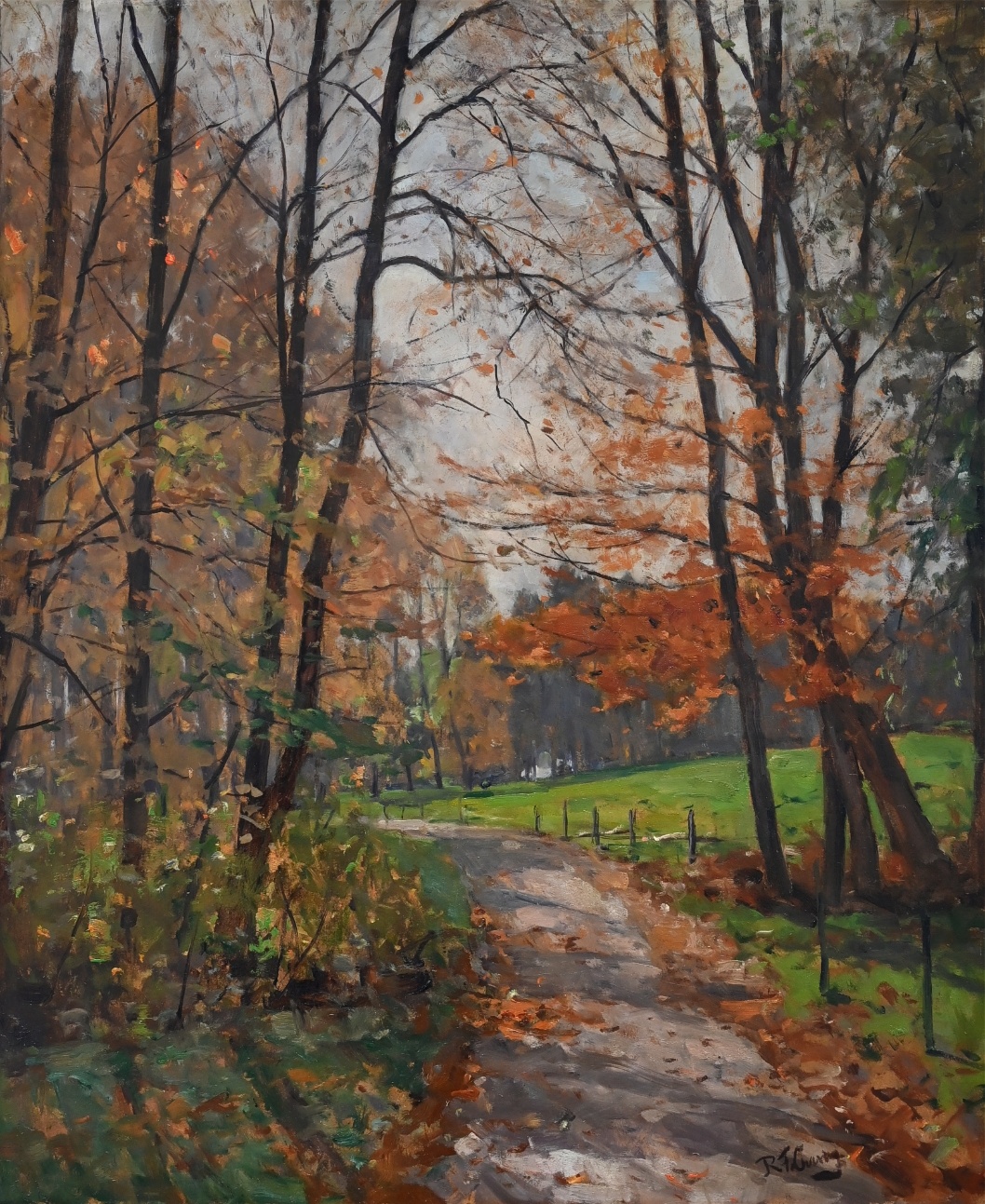 Jahreszeiten - Herbst Robert Franz Curry (1872 - 1955) » Öl-Gemälde Impressionismus Herbst Landschaft süddeutsche Malerei Münchner Maler