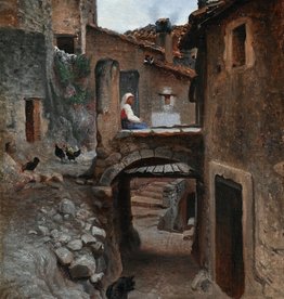 Édouard-Auguste Imer (1820 - 1881) » Öl-Gemälde Realismus Italien Stadt französische Schule