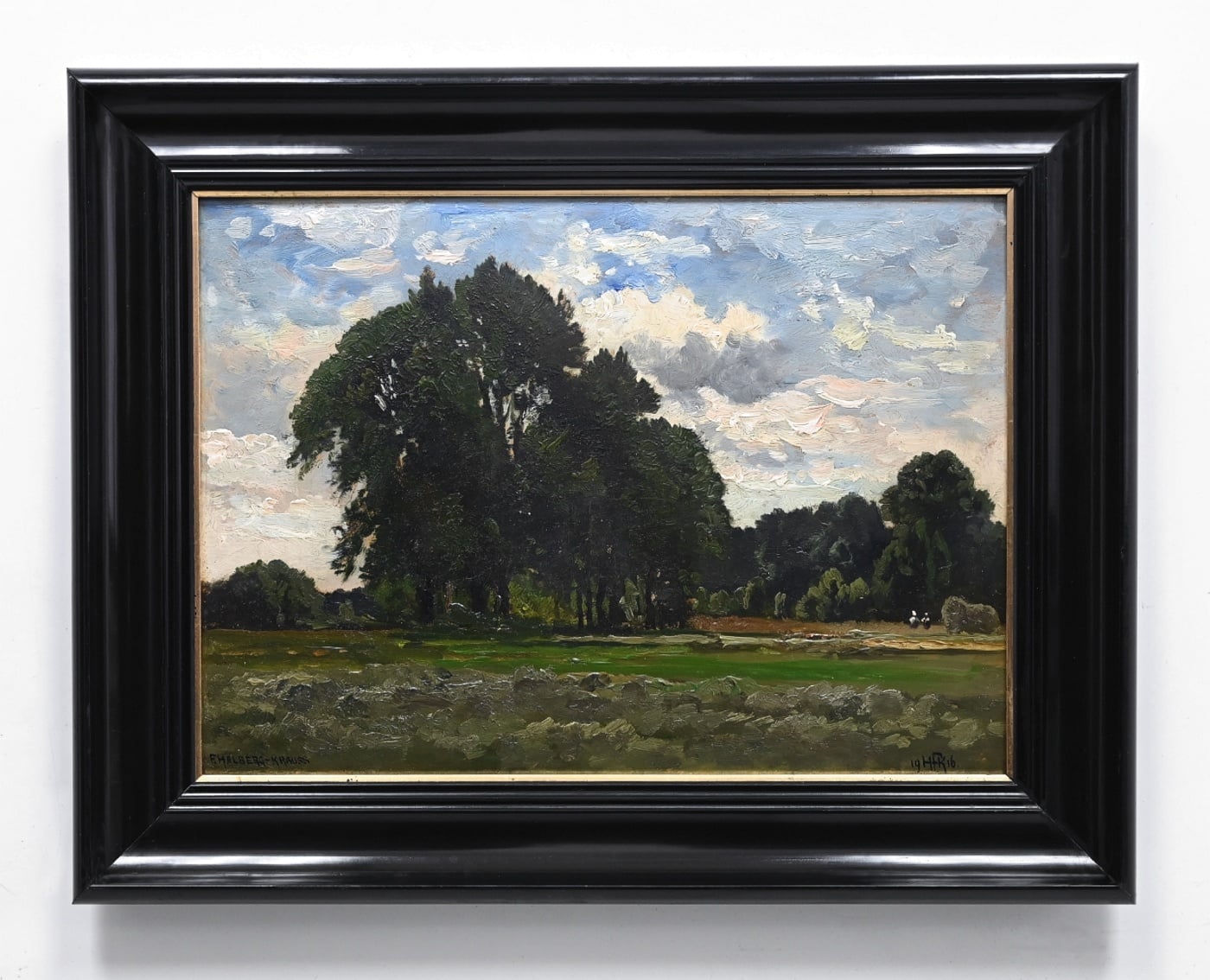 Fritz Halberg-Krauss (1874 - 1951) » Öl-Gemälde Landschaftsgemälde Impressionismus Ernte Landschaft  Münchner Malerschule süddeutsche Malerei