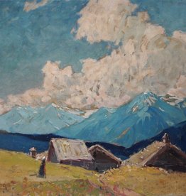 Hertha Georgi von Sternburg (1883 - 1945) »  Öl-Gemälde Impressionismus Alpen Landschaft