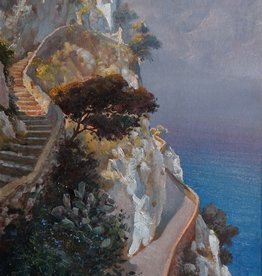 Salvatore Federico (*1936) » Öl-Gemälde Spätimpressionismus Italien Capri Meer italienische Küstenlandschaft