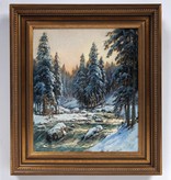 Karl Schmitz-Schulten (1870 - 1958) » Öl-Gemälde Impressionismus Winter Landschaft Wald Waldlandschaft Düsseldorfer Malerschule Schnee Schneelandschaft Winterlandschaft