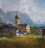 Fritz Müller-Schwaben (1879 - 1957) » Öl-Gemälde Impressionismus Alpen Landschaft süddeutsche Malerei