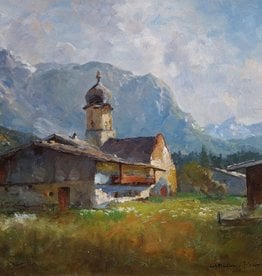 Fritz Müller-Schwaben (1879 - 1957) » Öl-Gemälde Impressionismus Alpen Landschaft süddeutsche Malerei