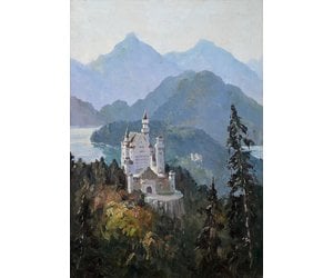 Schloss Neuschwanstein - Gemälde von Anna Klein *1883 - Ölgemälde - ARKAZIA  Kunst & Auktionen