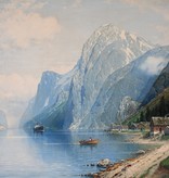 Carl Bertold (*1870) » Öl-Gemälde Meer norwegische Fjordlandschaft Fjord Landschaft Meer Düsseldorfer Malerschule