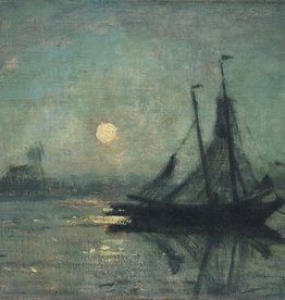 Cornelius Wagner (1870 - 1956) » Öl-Gemälde Impressionismus Landschaft Mond Mondnacht Mondschein Vollmond Nacht Düsseldorfer Malerschule