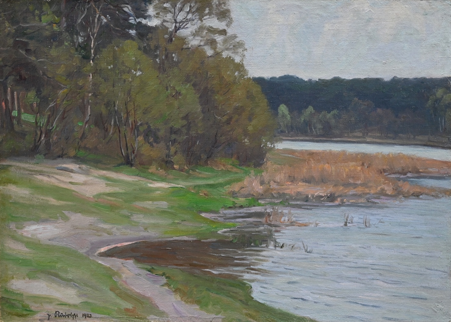 Johannes Rudolphi (1877 - 1950) » Öl-Gemälde Impressionismus Secession Waldsee Berliner Maler