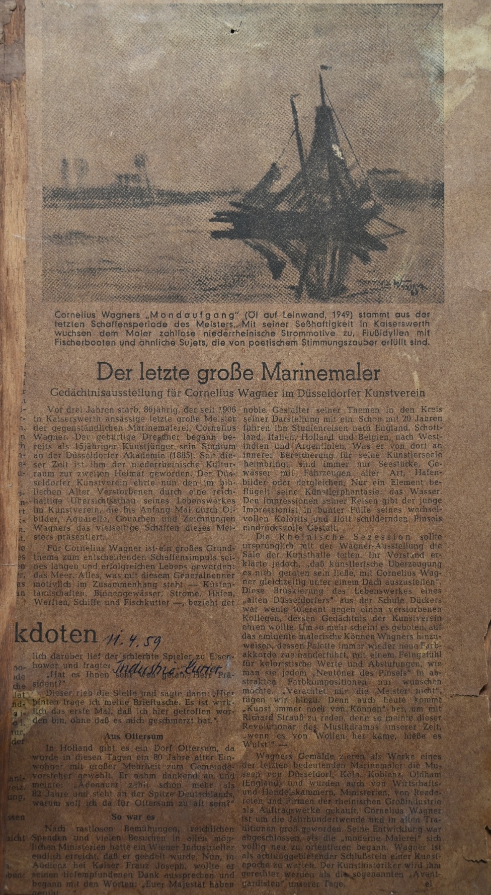 Cornelius Wagner (1870 - 1956) » Öl-Gemälde Impressionismus Landschaft Mond Mondnacht Mondschein Vollmond Nacht Düsseldorfer Malerschule