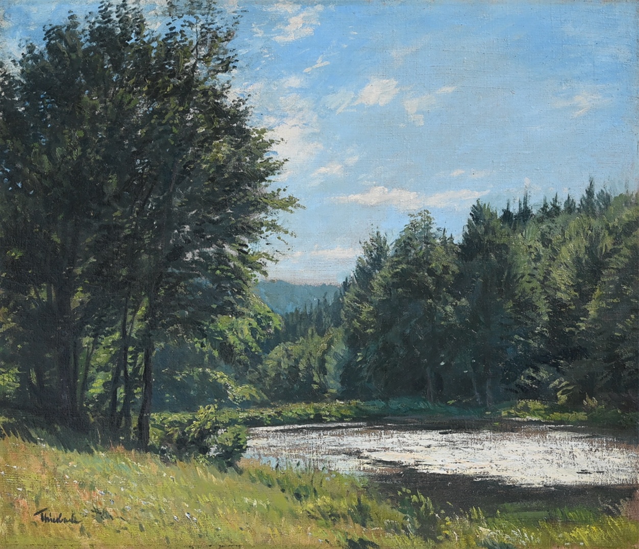 Richard Thierbach (1860 - 1931) » Öl-Gemälde Impressionismus Naturalismus Harz Wald Landschaft
