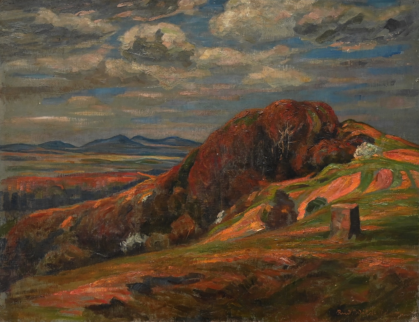 Jahreszeiten Rudolf Wild-Idar (1871 - 1960) » Öl-Gemälde Postimpressionismus Hunsrück Herbst Landschaft Klassische Moderne