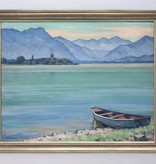 Wilhelm Morano (1885 - 1958) » Öl-Gemälde Postimpressionismus Neue Sachlichkeit Chiemsee Fraueninsel Alpen Landschaft süddeutsche Malerei