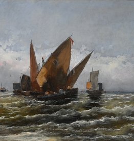 Georg Fischhof (1849-1914) » Öl-Gemälde Meer Küstenlandschaft Marinemalerei Seestück Wiener Maler österreichische Schule