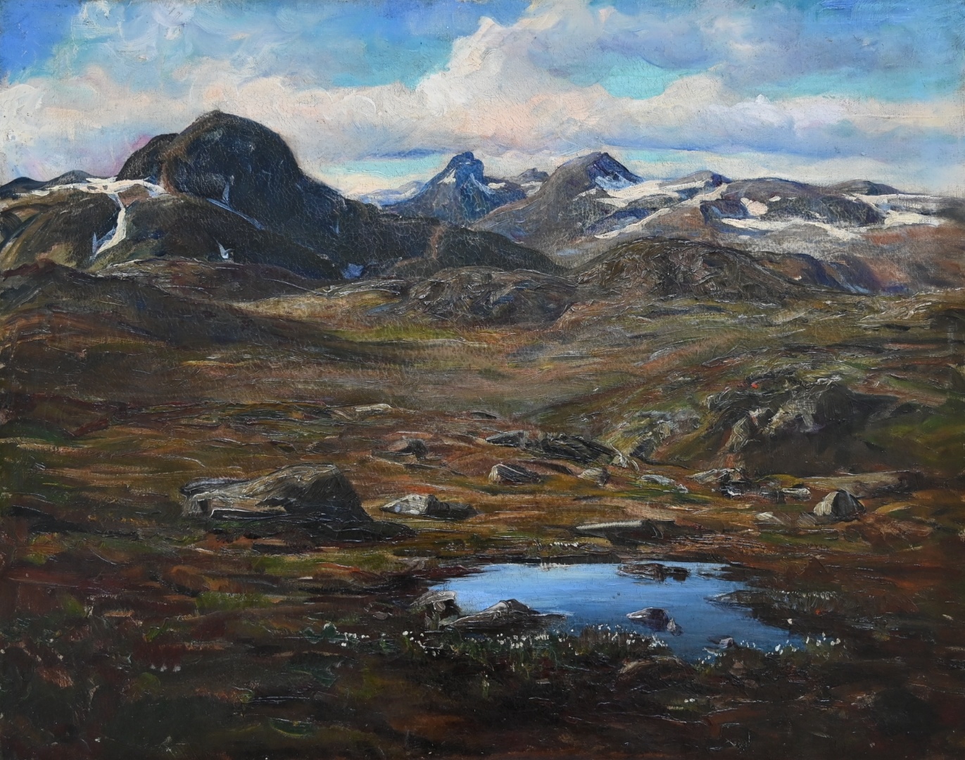 Gebirgslandschaften Wilhelm Volz (1855 - 1901) » Öl-Gemälde Postimpressionismus Klassische Moderne Sezession Alpen Landschaft süddeutsche Malerei