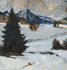 Walter Geffcken (1872 - 1950) » Öl-Gemälde Winter Landschaft Winterlandschaft Alpen Impressionismus