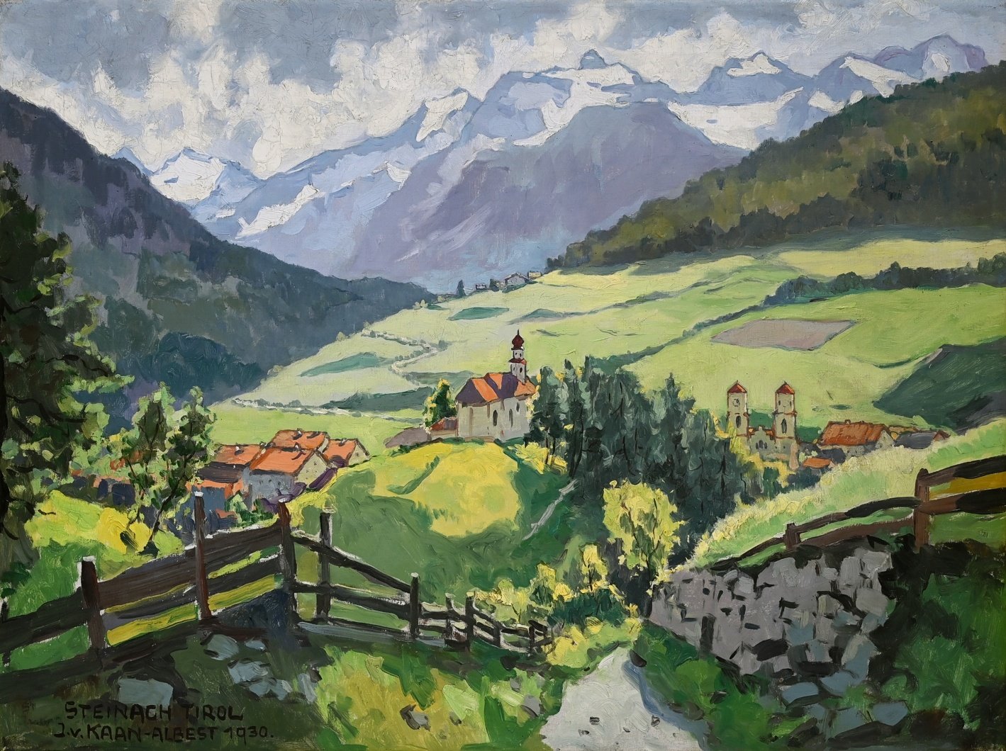 Julius von Kaan-Albest (1874 - 1942) » Öl-Gemälde Spät-Impressionismus Tirol Alpen österreichische Landschaft